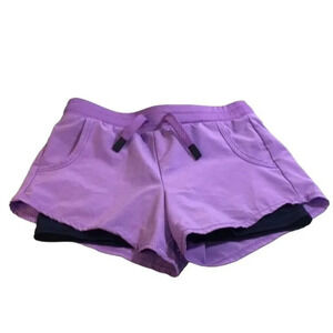 All in Motion Girls Athletic Shorts Purple/Blue Size S 6-6X